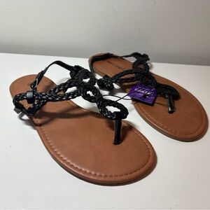 Black Braided Strap Sandal with Buckle - Wet Seal - Women’s Size 8 Wide